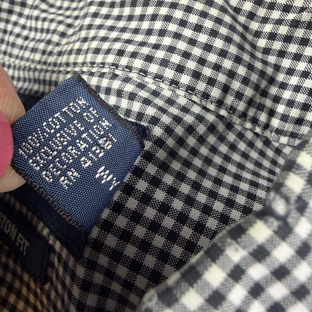 Ralph Lauren Button Down Shirt Mens XL Black Gingham Custom Fit Long Sleeve EUC - Picture 5 of 9